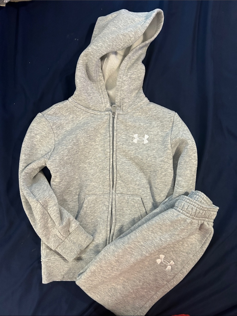 Under Armour Kids Heather Gray Hoodie & Sweatpants Set
